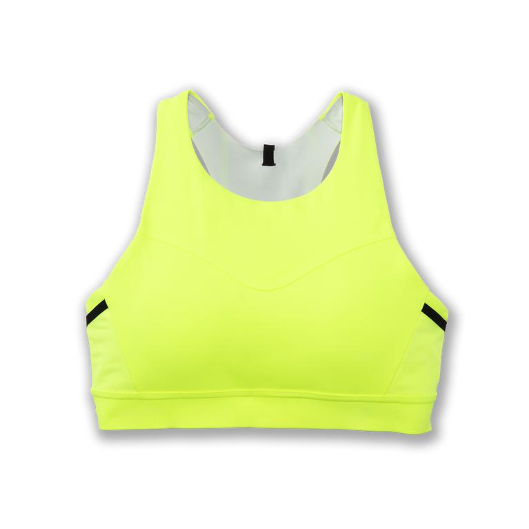 Brooks Drive 3 Pocket Running Bra - Women's - Nightlife/GreenYellow (53648-UTFX)